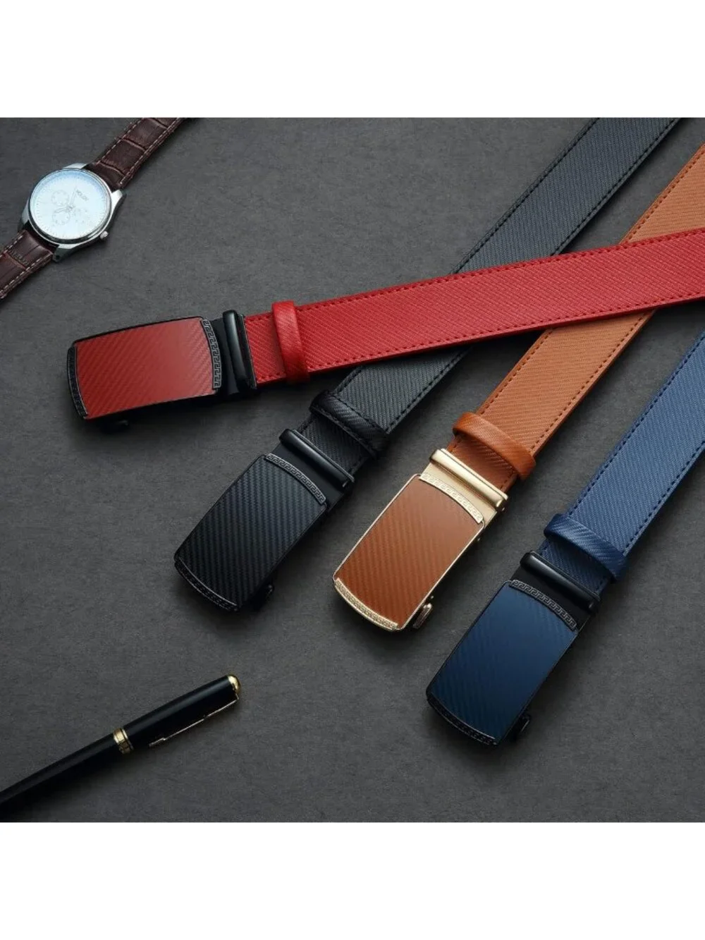 Adjustable Ratchet Dress Belt for Men - 1 3/8